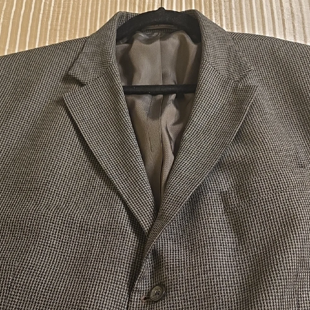 Oscar de la Renta Wool  Gray and Black Textured Blazer